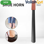 Long Handled Shoe Horn – 42cm Stainless Steel Shoe Lifter with PU Leather Strap