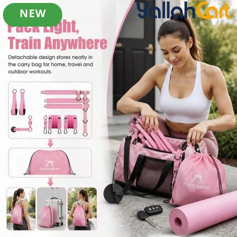 Adjustable Pilates Bar Set with Resistance Bands