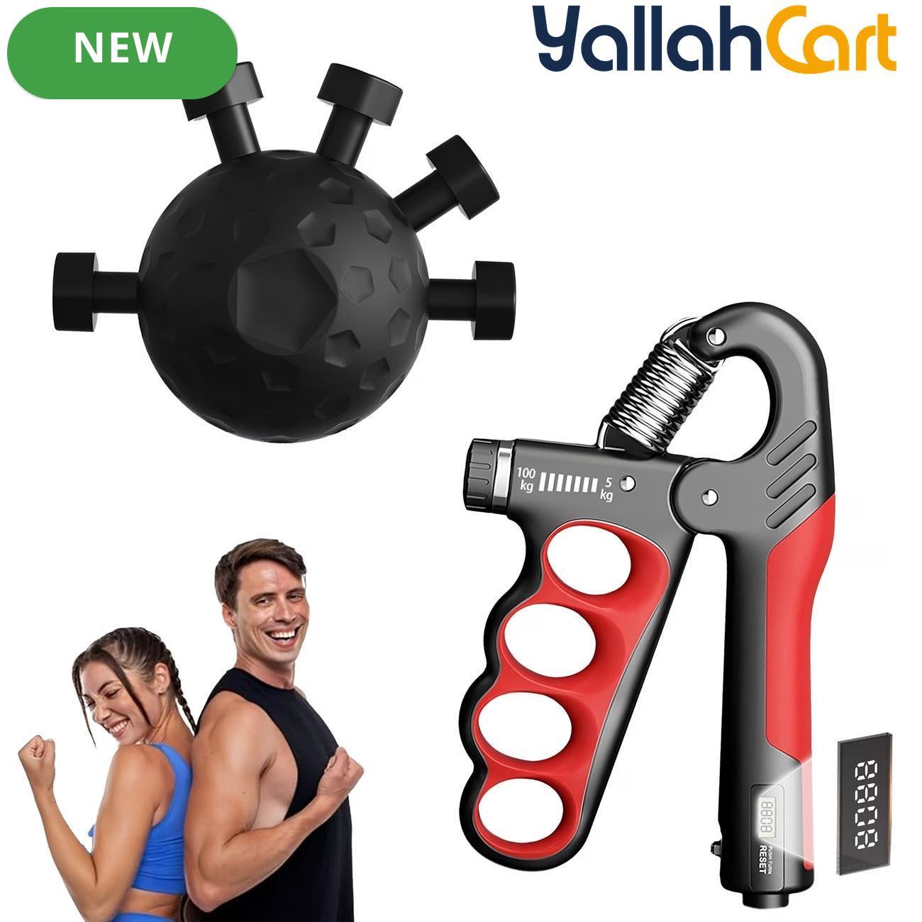 2-Pack Finger Hand Grip Strengthener with Counter