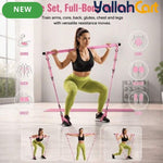Adjustable Pilates Bar Set with Resistance Bands