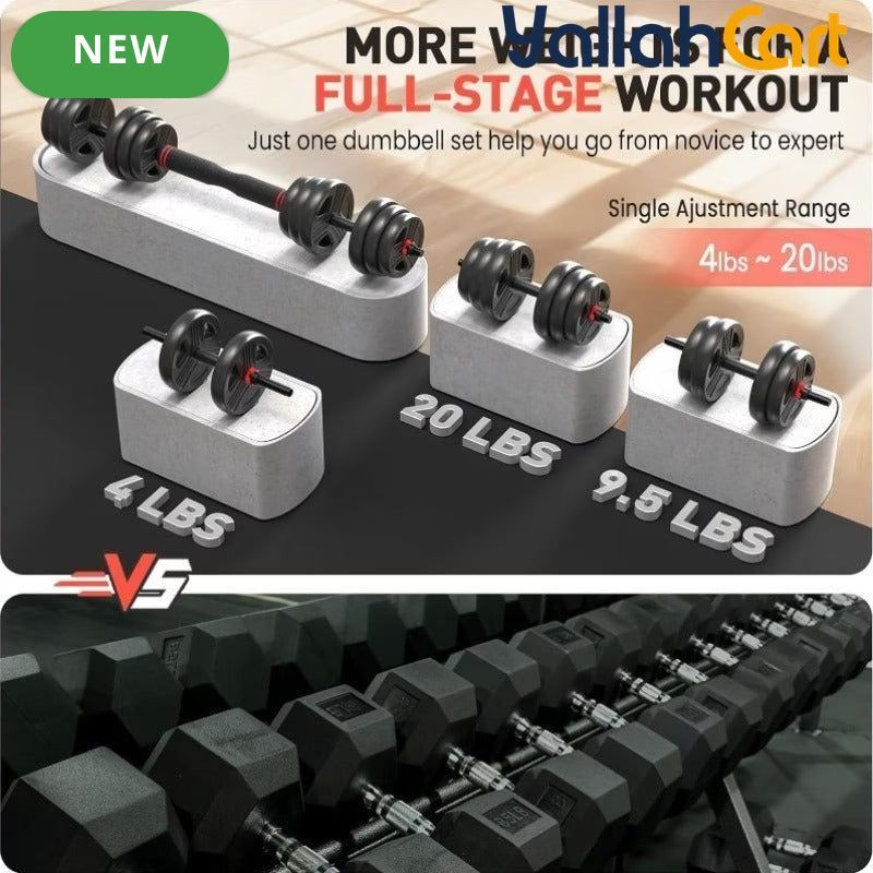 FEIERDUN 3-in-1 Adjustable Dumbbell & Barbell Set
