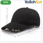 Three-Ring Pin Baseball Cap – Wide-Brim Duckbill Hat for Men & Women