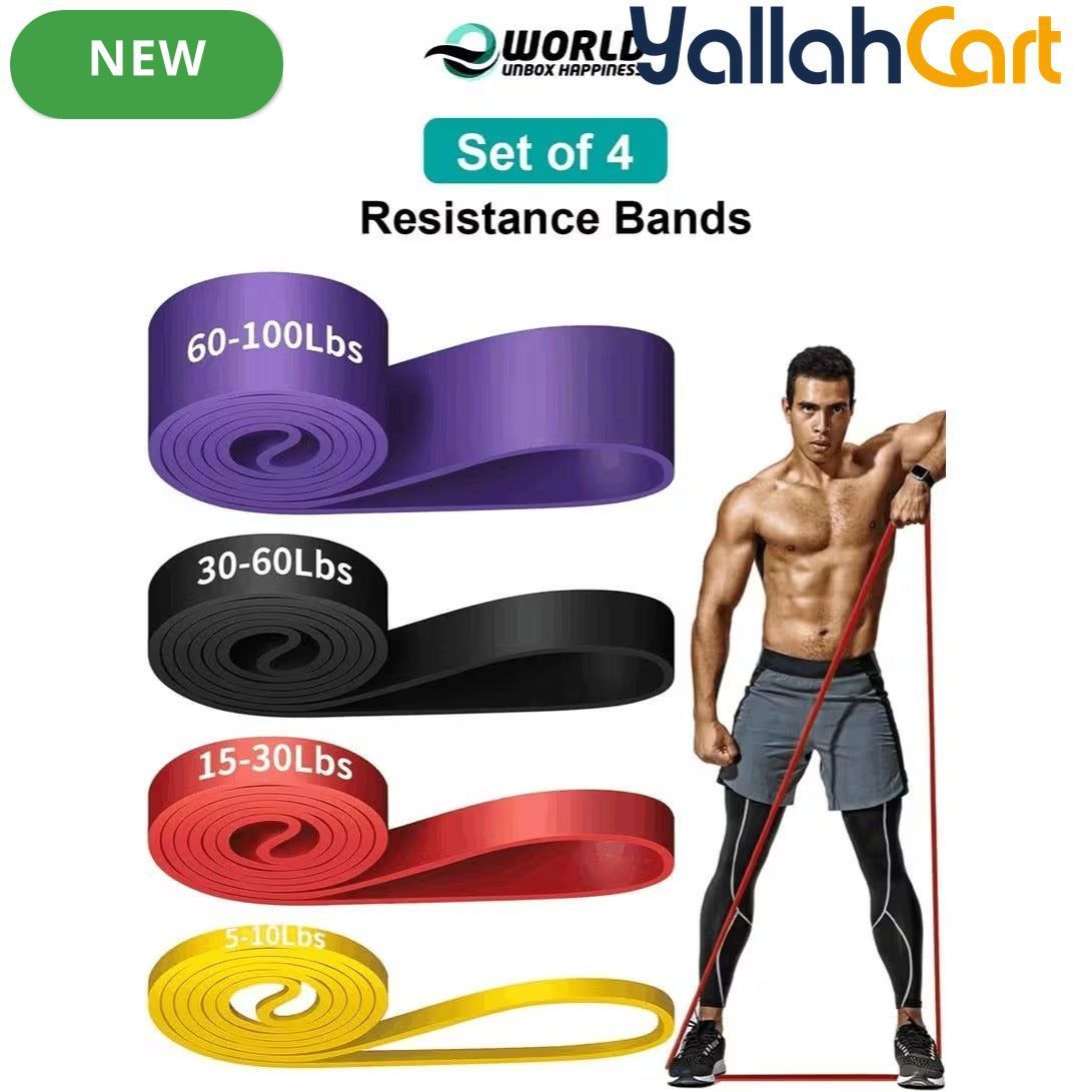 4-Piece Resistance Bands Set for Strength & Flexibility