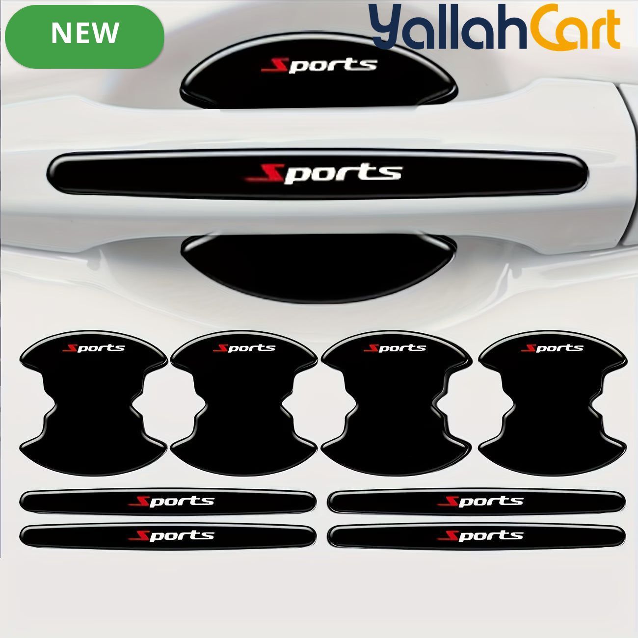 8-Piece Car Door Handle & Bowl Protective Stickers