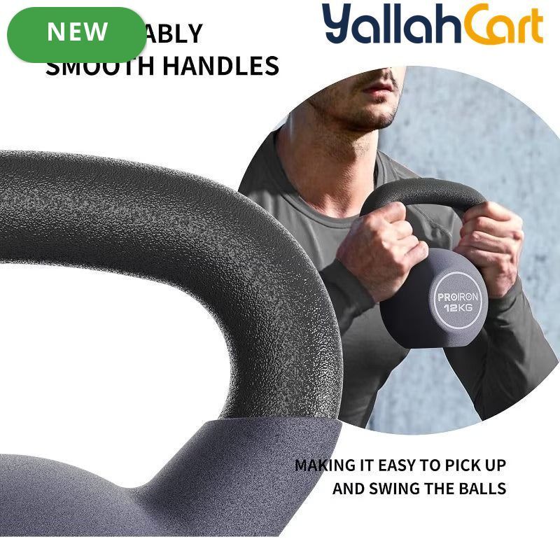 Neoprene-Coated Cast Iron Kettlebell – 5.44kg