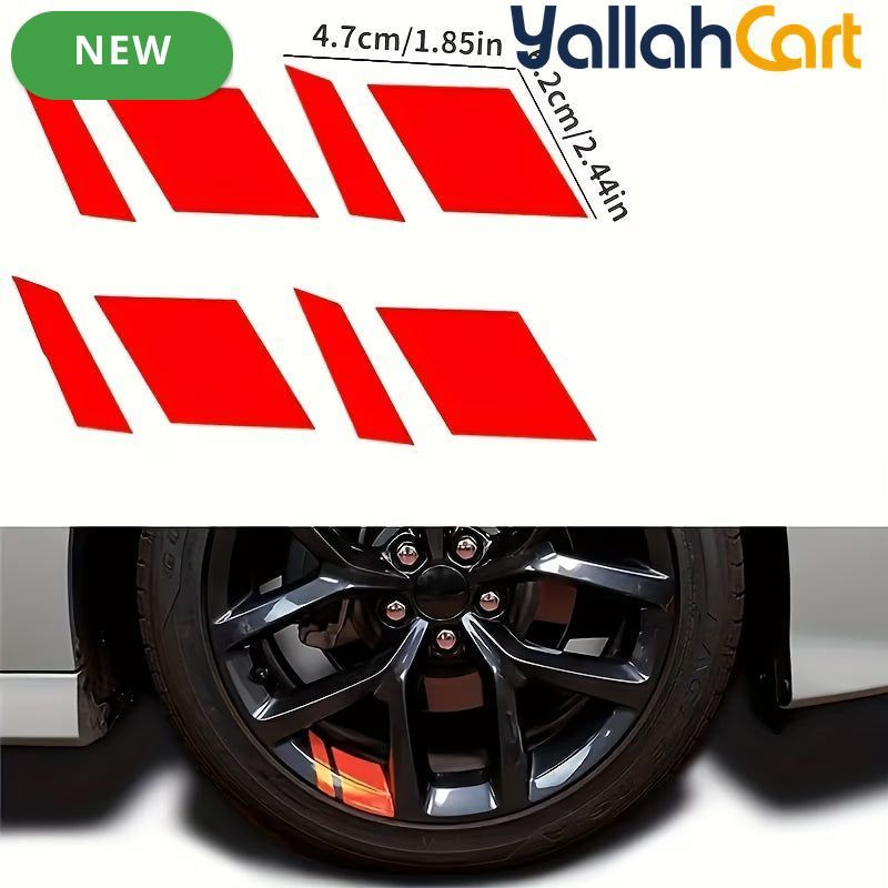 4-Piece Reflective Wheel Rim Stickers