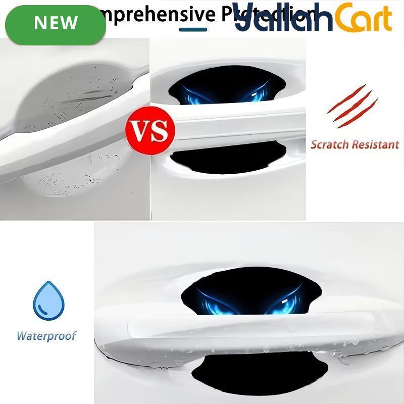 8-Piece Blue Eye Car Door Handle Protector Stickers