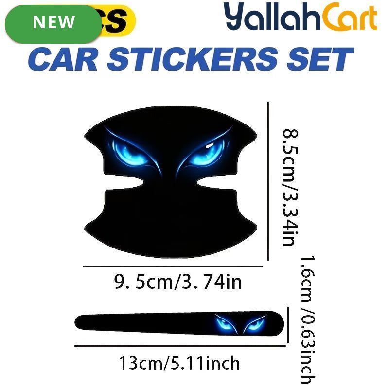 8-Piece Blue Eye Car Door Handle Protector Stickers