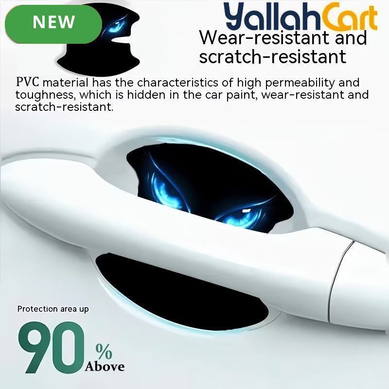 8-Piece Blue Eye Car Door Handle Protector Stickers