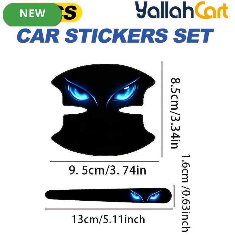 8-Piece Blue Eye Car Door Handle Protector Stickers