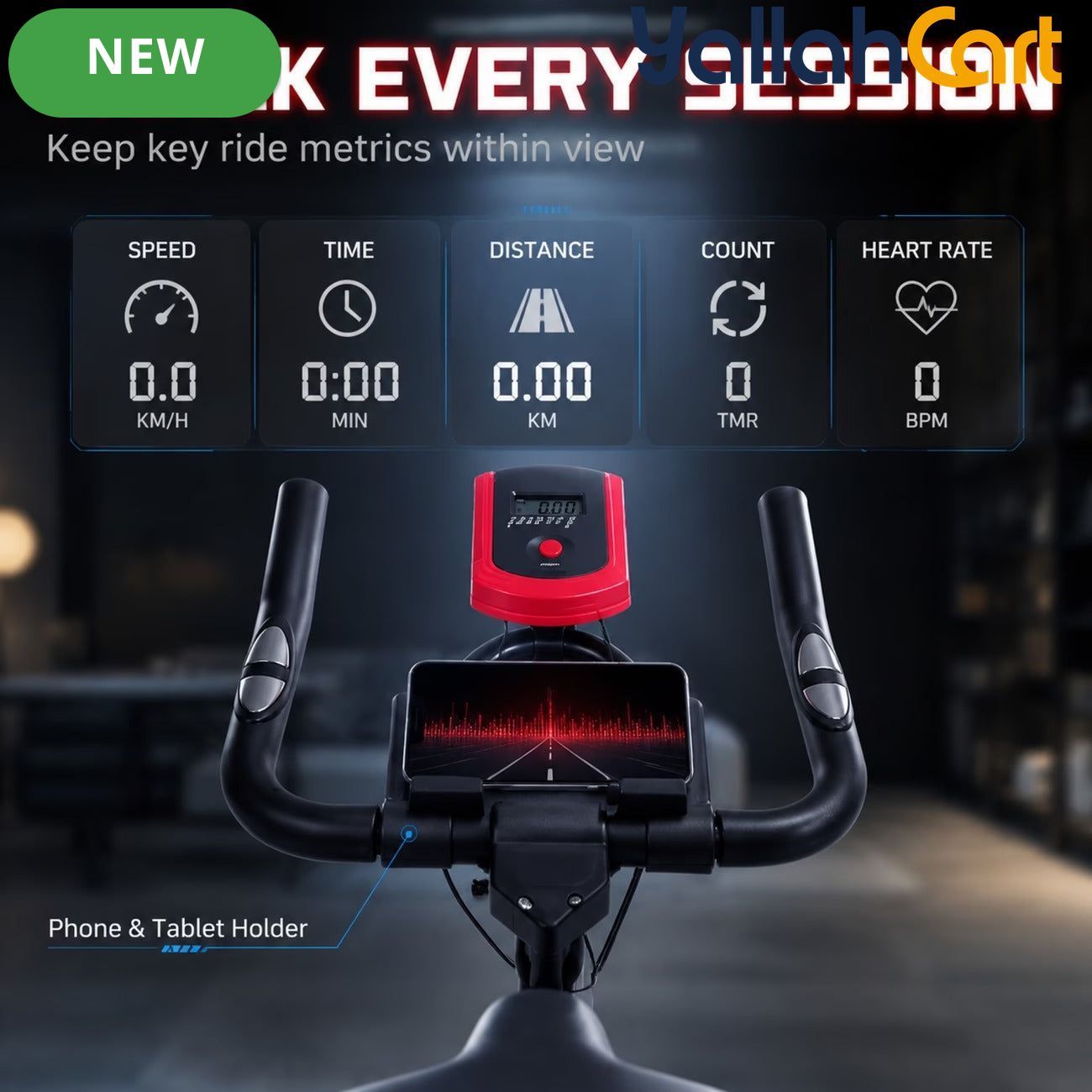Indoor Exercise Bike with Adjustable Resistance & Digital Monitor