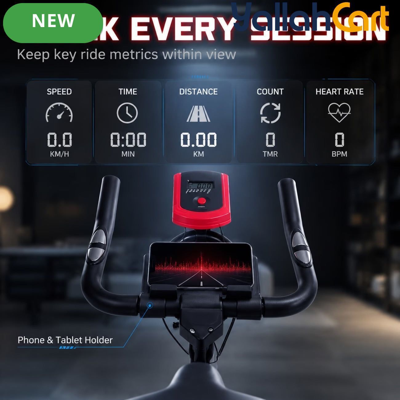 Indoor Exercise Bike with Adjustable Resistance & Digital Monitor