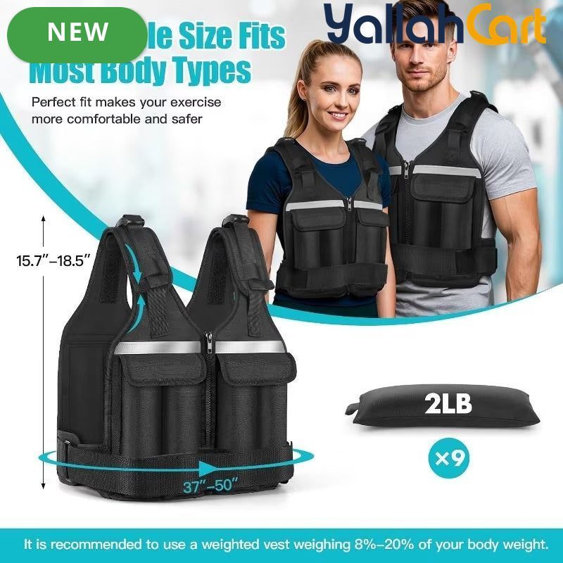 Adjustable Weighted Training Vest – 0.45–8.62kg