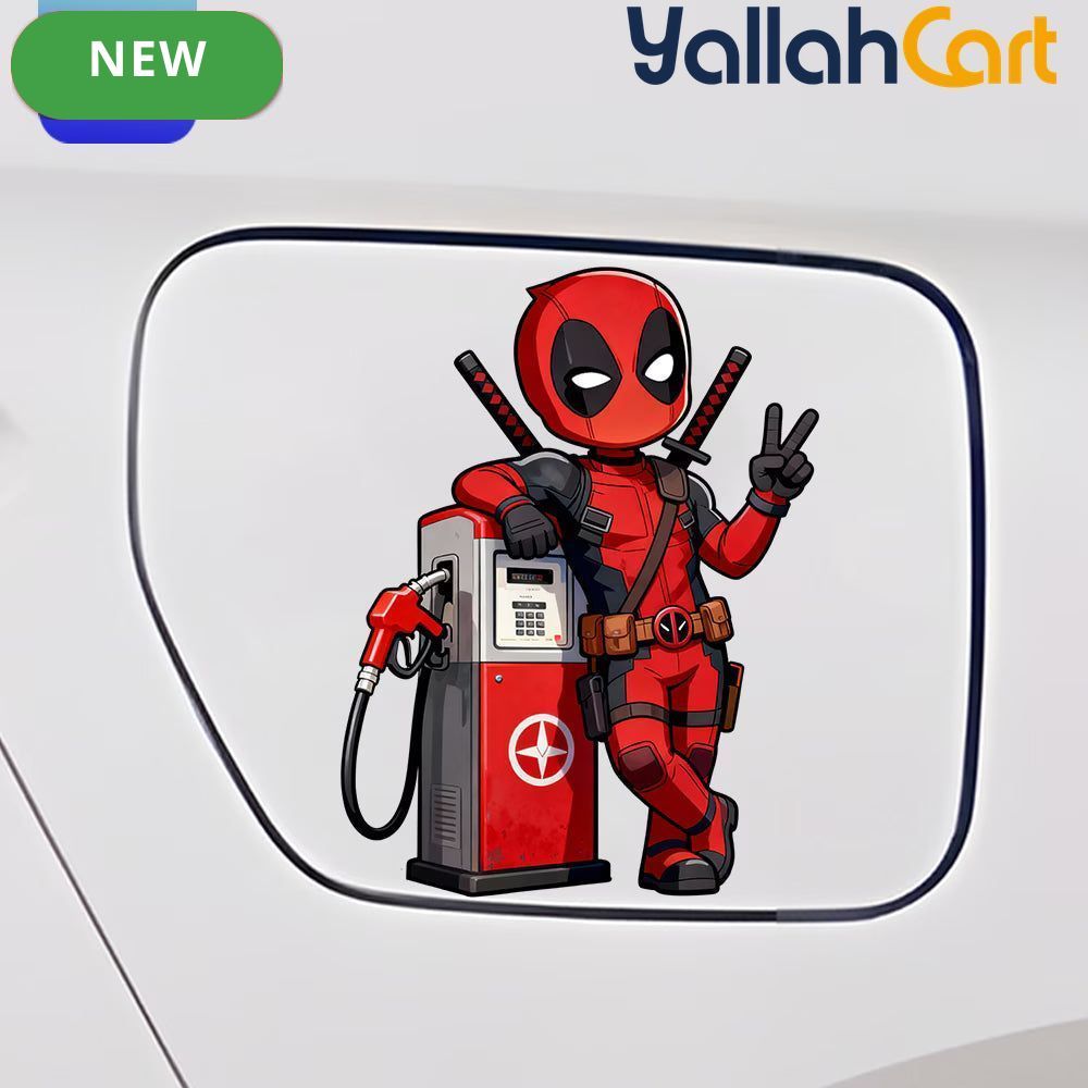 Q-Version Deadpool Fuel Tank Lid Sticker