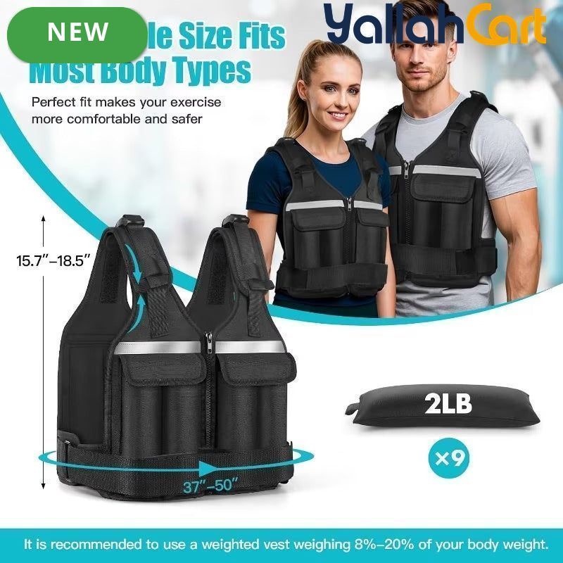 Adjustable Weighted Training Vest – 0.45–8.62kg