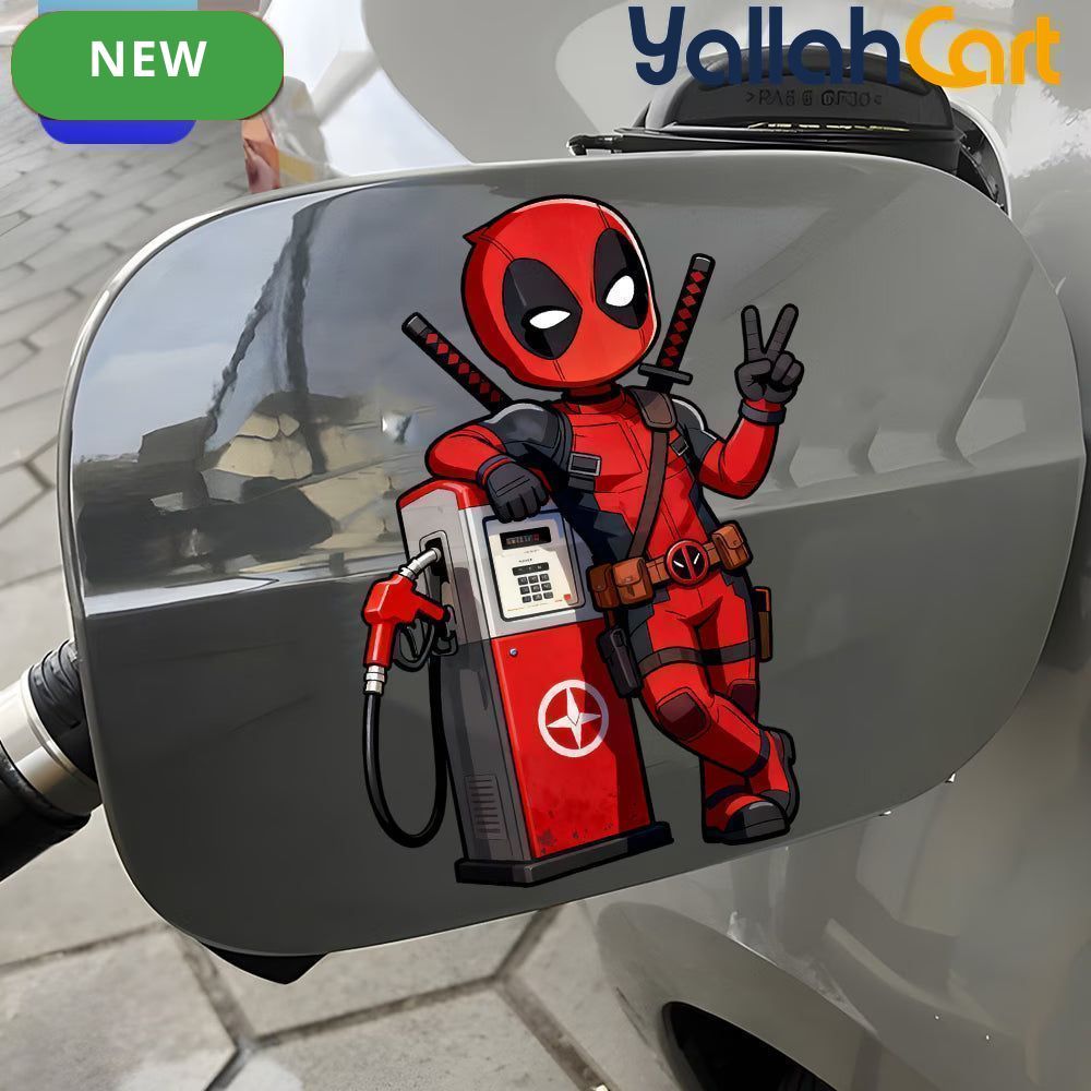Q-Version Deadpool Fuel Tank Lid Sticker