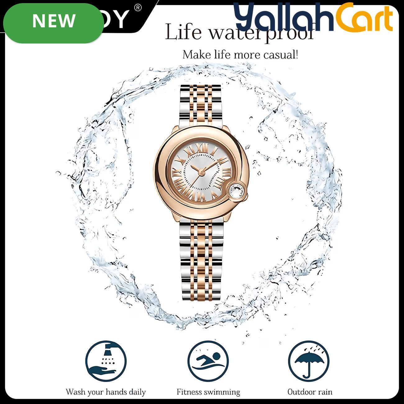 Women’s Classic Quartz Watch – Elegant Stainless Steel Bracelet Wristwatch