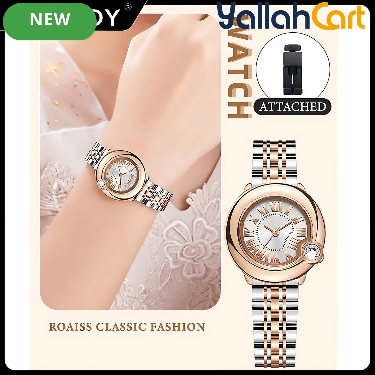 Women’s Classic Quartz Watch – Elegant Stainless Steel Bracelet Wristwatch