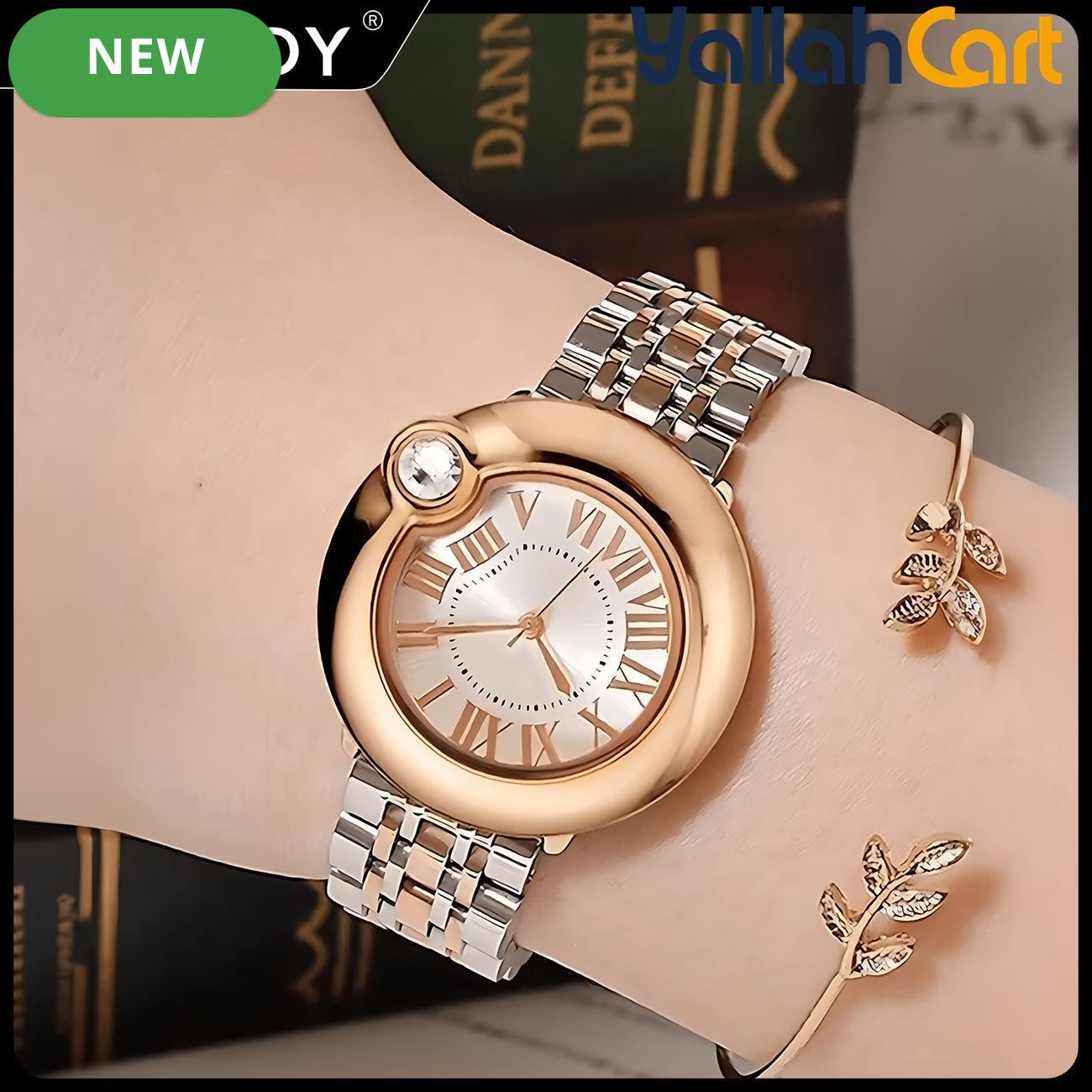 Women’s Classic Quartz Watch – Elegant Stainless Steel Bracelet Wristwatch