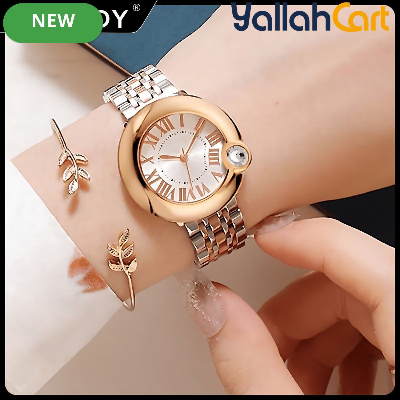 Women’s Classic Quartz Watch – Elegant Stainless Steel Bracelet Wristwatch