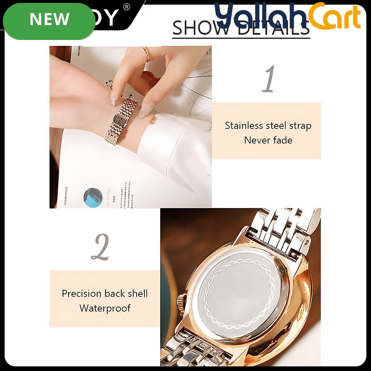 Women’s Classic Quartz Watch – Elegant Stainless Steel Bracelet Wristwatch