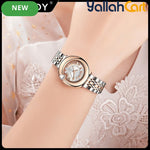 Women’s Classic Quartz Watch – Elegant Stainless Steel Bracelet Wristwatch