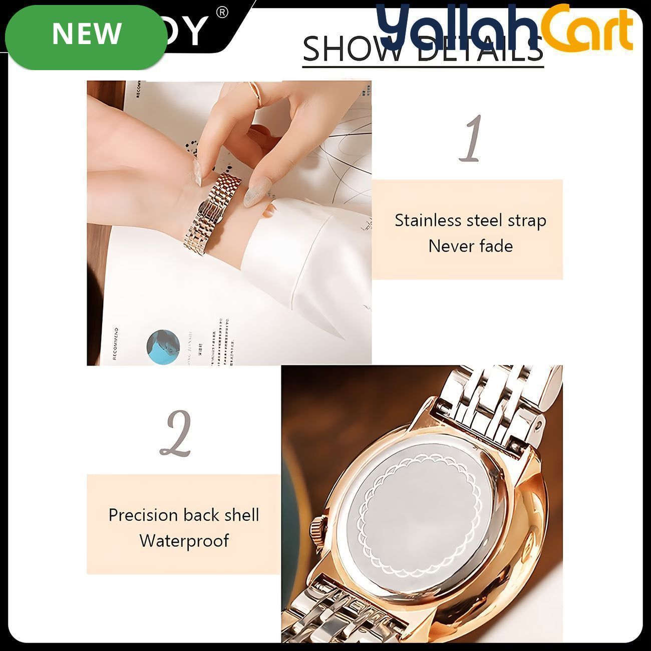 Women’s Classic Quartz Watch – Elegant Stainless Steel Bracelet Wristwatch