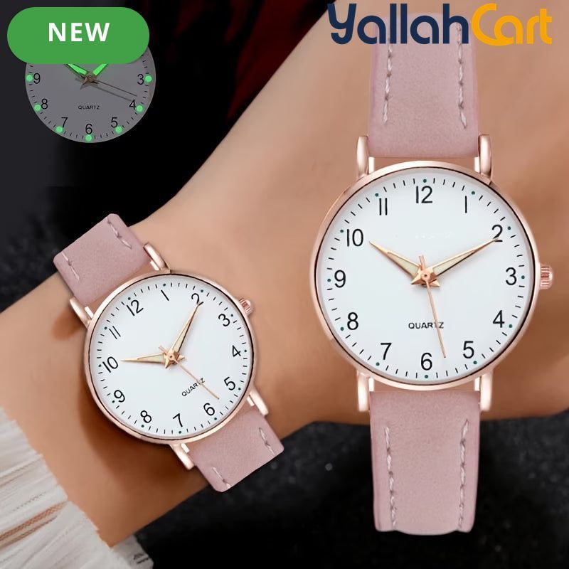 Women’s Rose Gold Stainless Steel Quartz Watch – Elegant Fashion Wristwatch