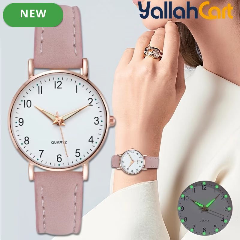 Women’s Rose Gold Stainless Steel Quartz Watch – Elegant Fashion Wristwatch