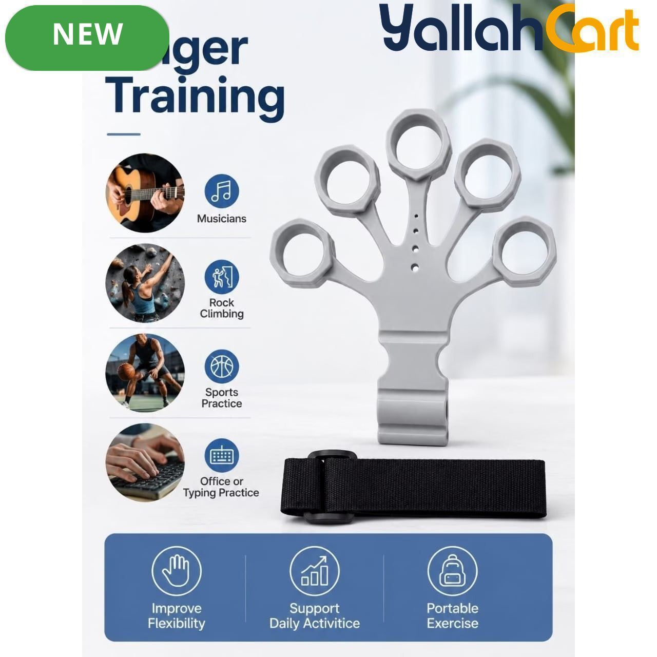Silicone Finger Trainer with Wrist Strap