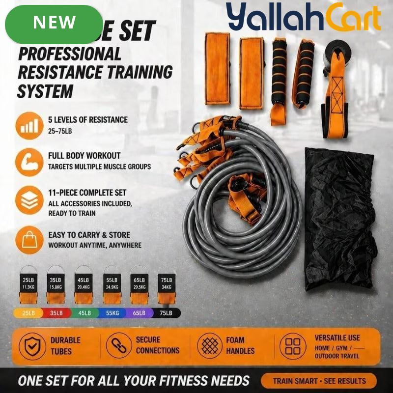 11-Piece Premium Resistance Bands Set with Handles