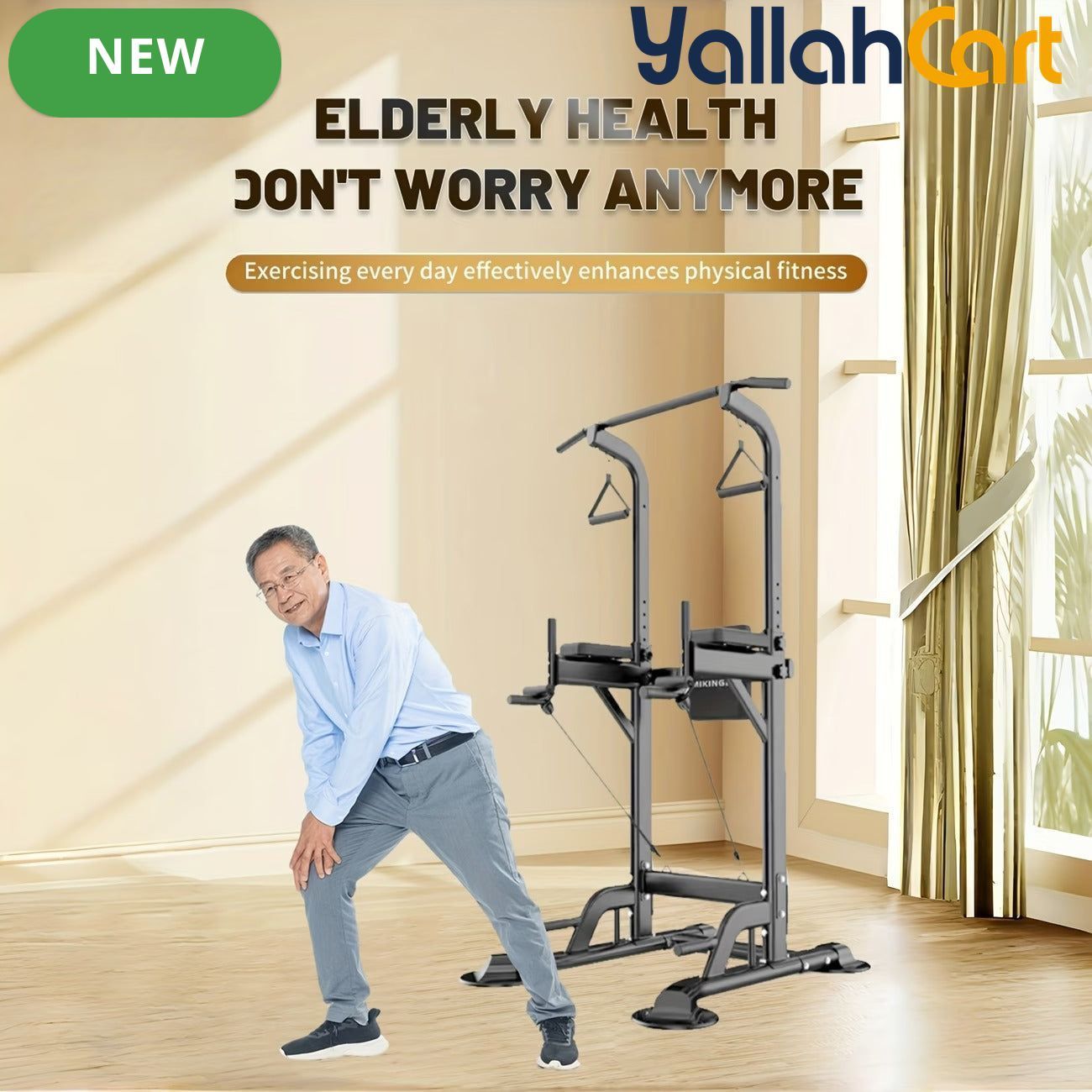 Multifunctional Power Tower with Adjustable Pull-Up Bar