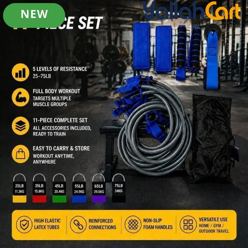 11-Piece Premium Resistance Bands Set with Handles
