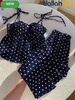 Women’s Oversized Polka Dot Blouse & Pants Set – 2-Piece Casual Summer Outfit