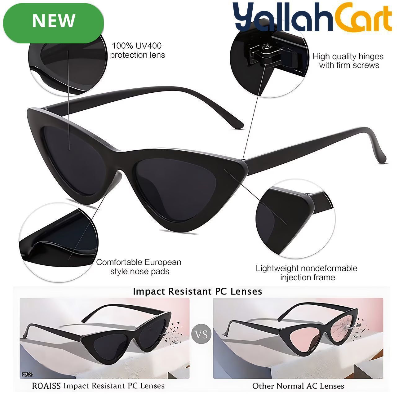Fashion Unisex Cat-Eye Triangle Geometric Eyewear – Stylish Retro Sunglasses