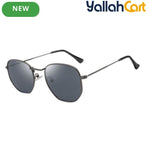 Hexagonal Geometric Sunglasses – Retro Metal Frame Eyewear for Men & Women