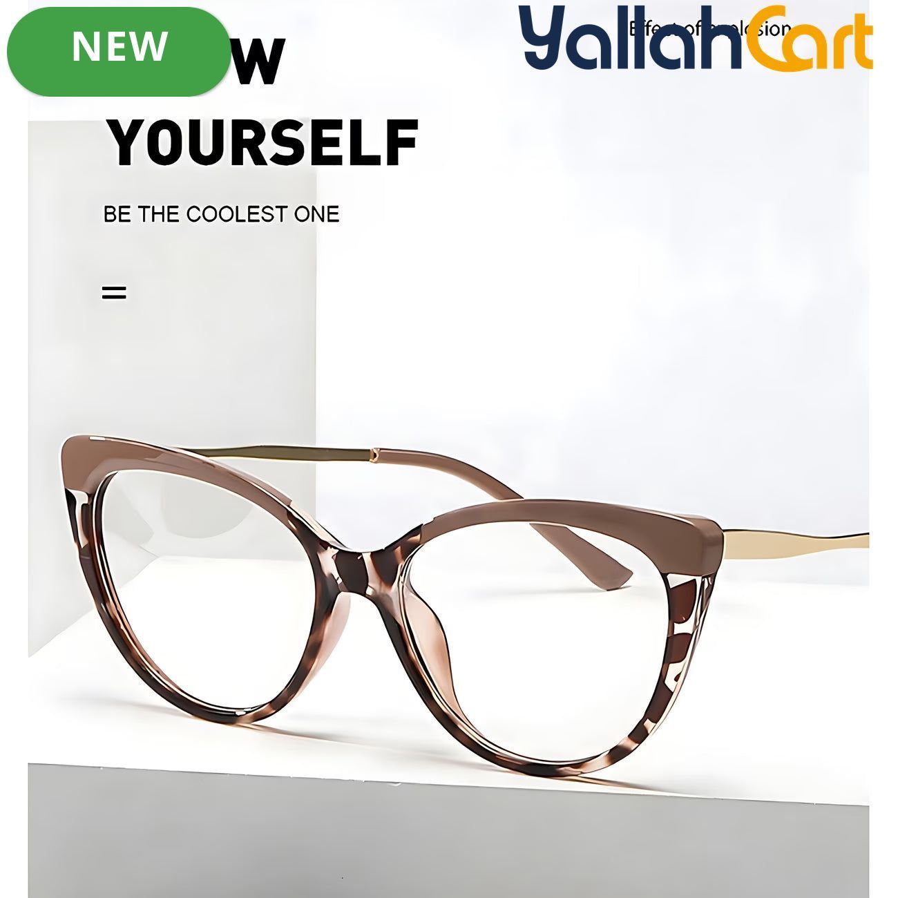 GEOMOY Women’s Cat-Eye Blue Light Blocking Glasses – Fashionable Apricot & Leopard Frame