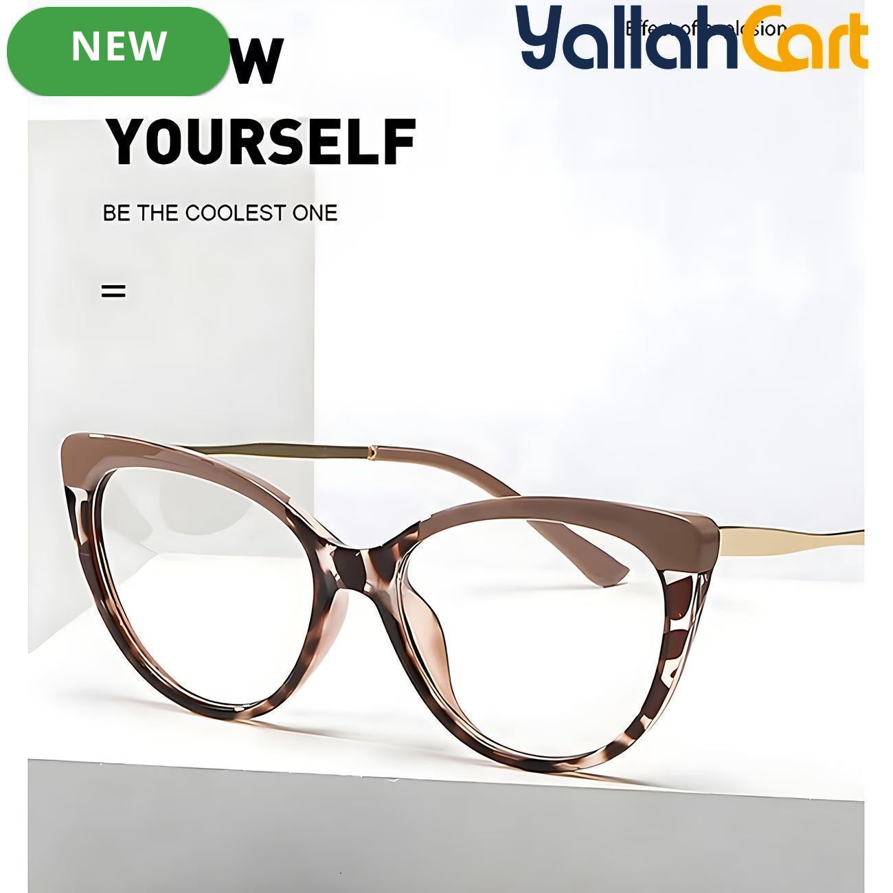 GEOMOY Women’s Cat-Eye Blue Light Blocking Glasses – Fashionable Apricot & Leopard Frame
