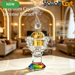 Luxury Crystal Incense Holder – Golden Inner Chamber Glass Bakhoor Burner & Aroma Decor