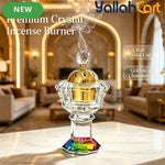 Luxury Crystal Incense Holder – Golden Inner Chamber Glass Bakhoor Burner & Aroma Decor