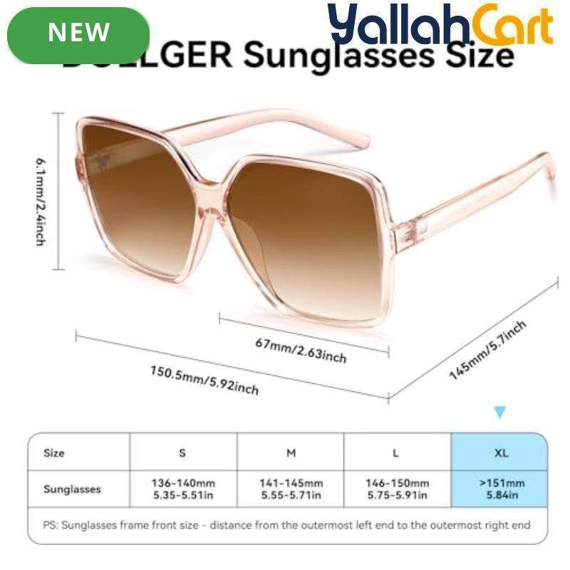 Oversized Square Sunglasses – Large Wide-Frame Fashion Shades for Women & Men