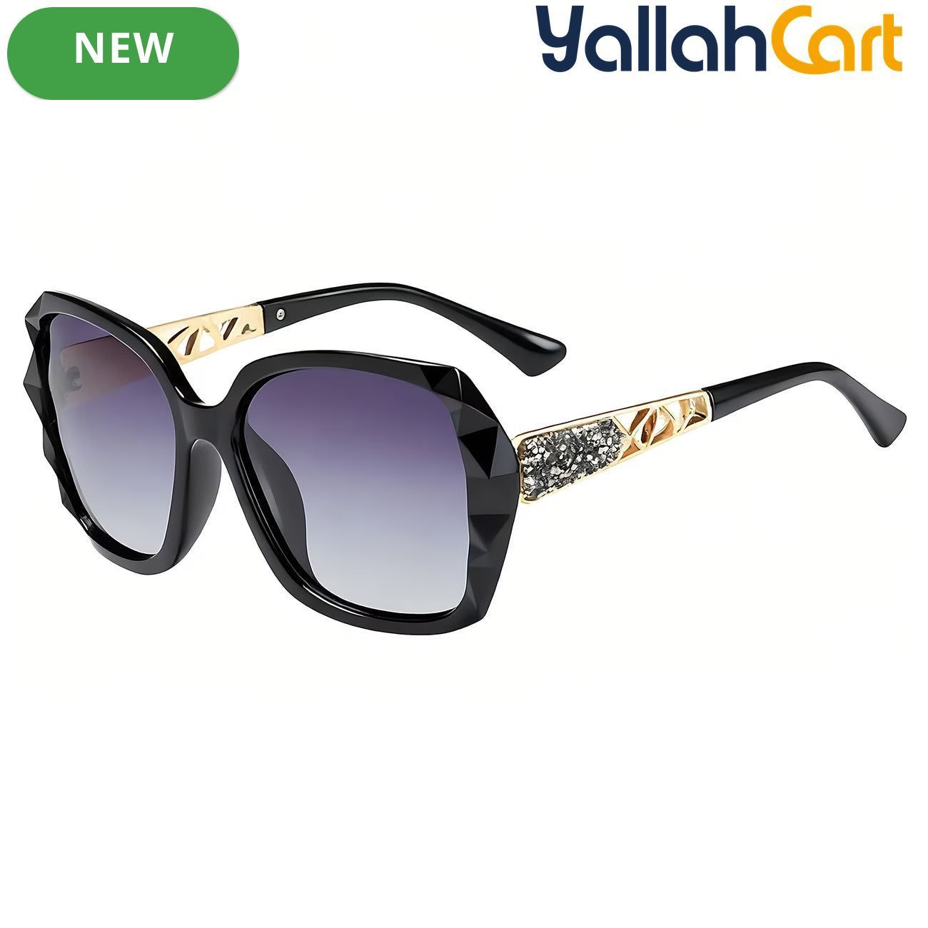 GEOMOY Women’s Black Oversized Polarized Sunglasses – Classic Square Frame for Driving & Outdoor Use