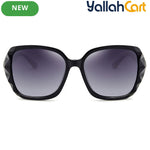 GEOMOY Women’s Black Oversized Polarized Sunglasses – Classic Square Frame for Driving & Outdoor Use
