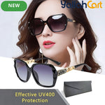 GEOMOY Women’s Black Oversized Polarized Sunglasses – Classic Square Frame for Driving & Outdoor Use