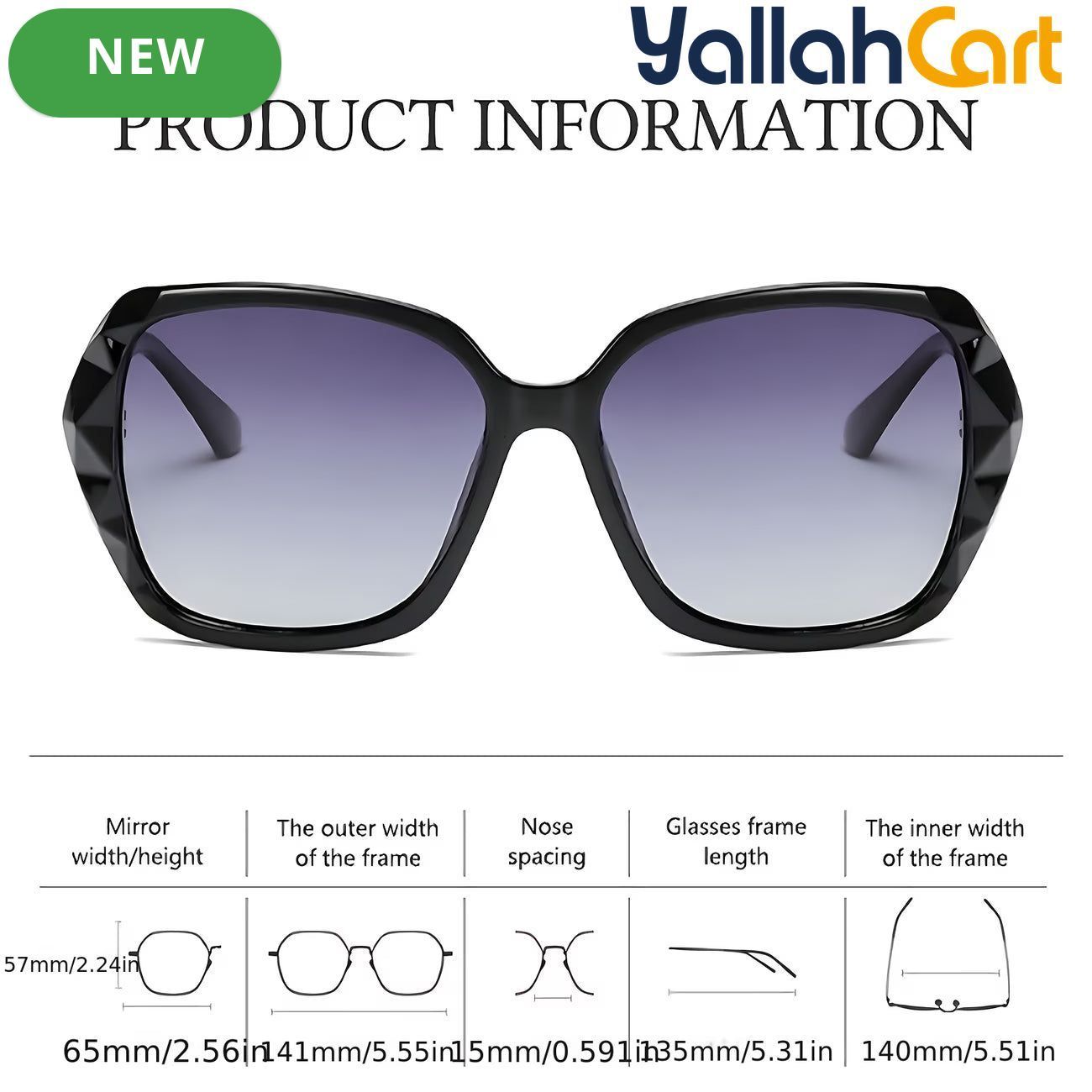 GEOMOY Women’s Black Oversized Polarized Sunglasses – Classic Square Frame for Driving & Outdoor Use