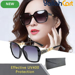 GEOMOY Women’s Black Oversized Polarized Sunglasses – Classic Square Frame for Driving & Outdoor Use