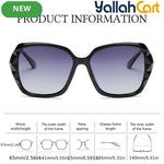 GEOMOY Women’s Black Oversized Polarized Sunglasses – Classic Square Frame for Driving & Outdoor Use