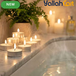 98-Piece Unscented White Tea Light Candles – Smokeless Palm Wax with 2–4 Hour Burn Time
