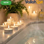 98-Piece Unscented White Tea Light Candles – Smokeless Palm Wax with 2–4 Hour Burn Time