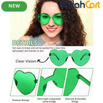 Heart-Shaped Rimless Tinted Glasses – Colorful Frameless Fashion Eyewear for Women & Men